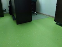 Self-leveling decorative office floor