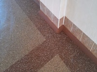 Polymer coating with marble granite chips with a combination of several colors